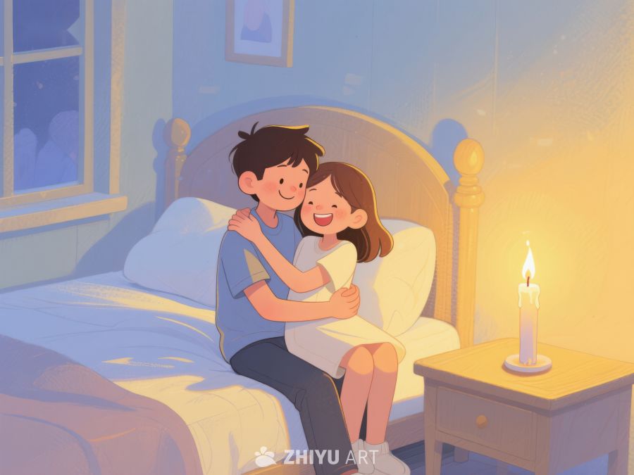 温馨夜晚，兄妹共读 905