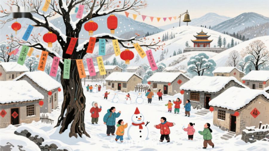 冬日村庄欢庆场景 149