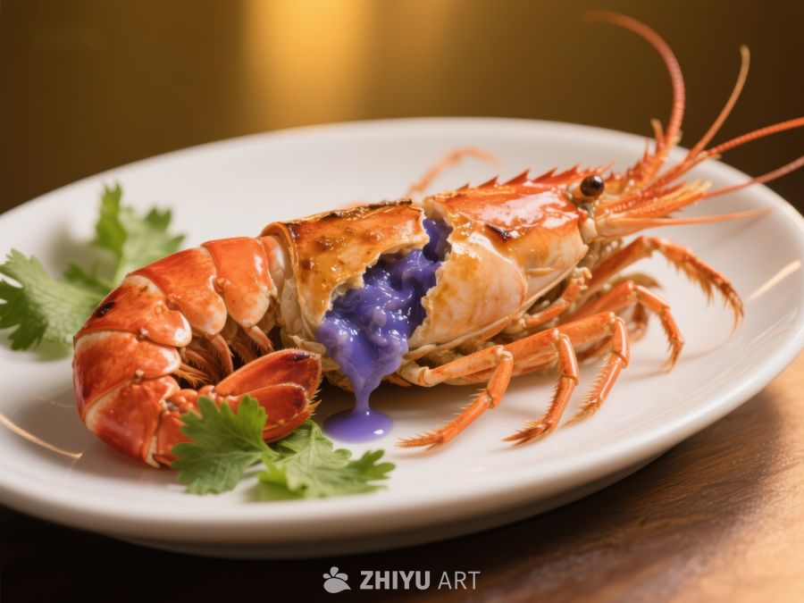 创意料理：紫薯馅烤龙虾