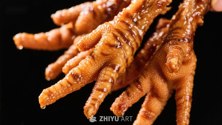 美味卤鸡爪特写
