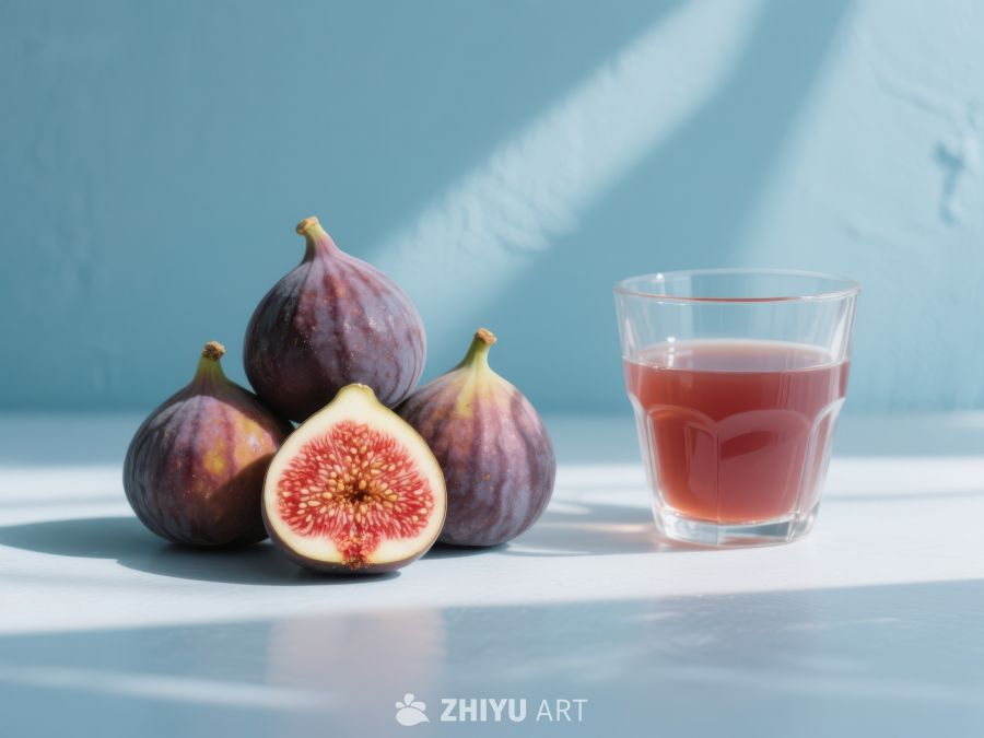 无花果与果汁的静物组合 621