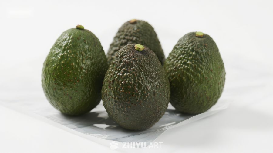 新鲜牛油果静物展示