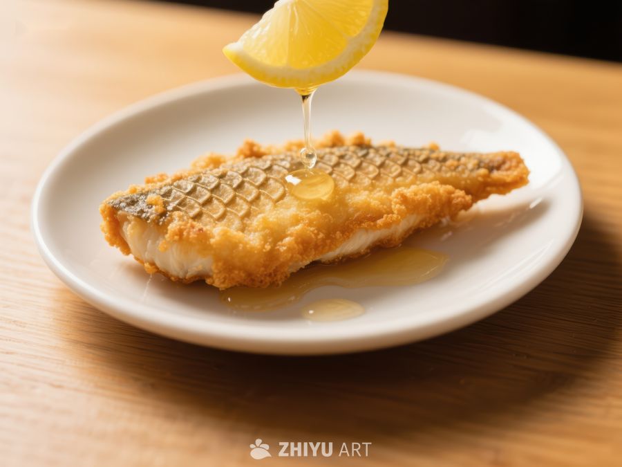 柠檬汁滴落煎鱼