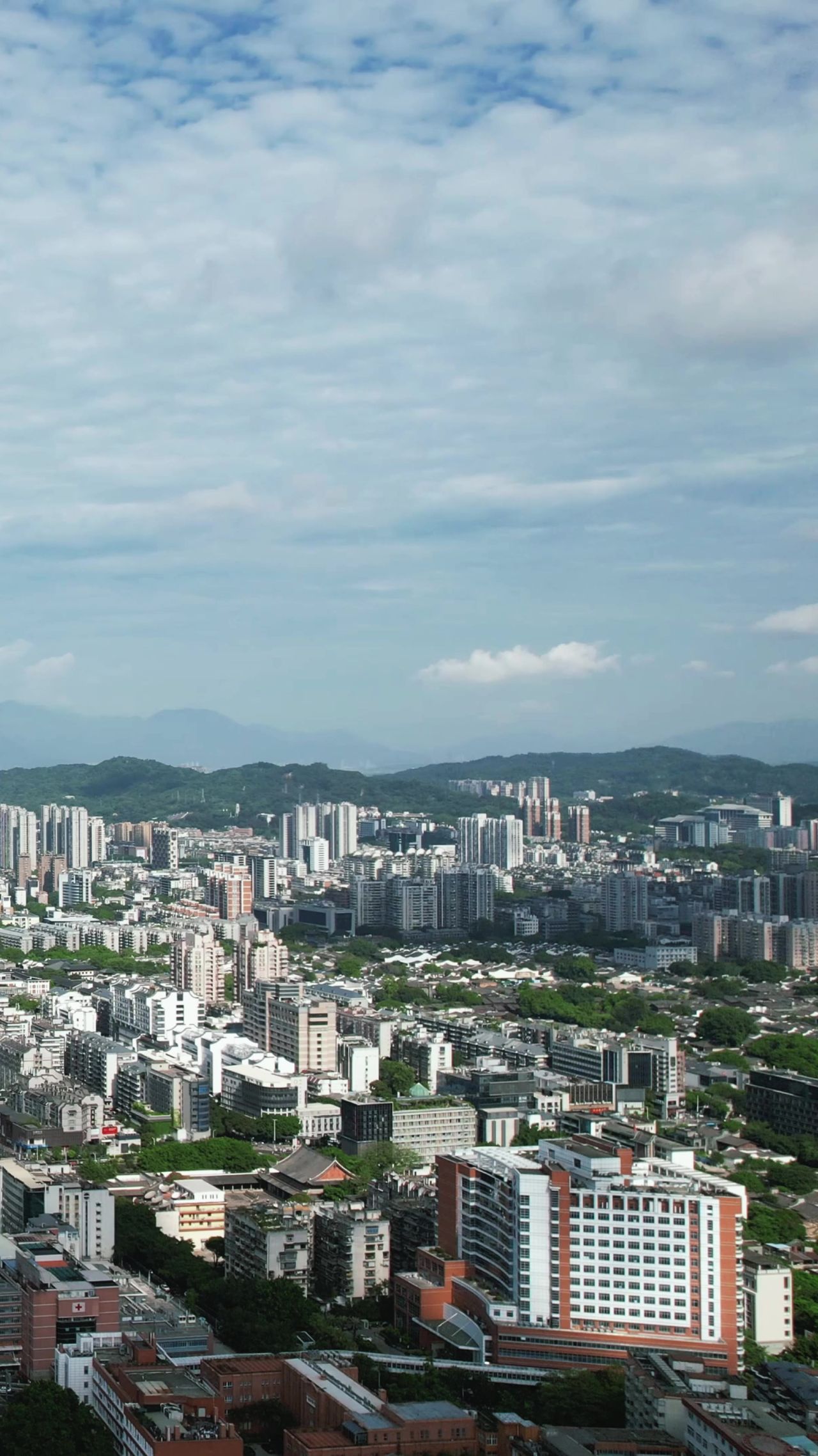 福建福州城市风光竖屏航拍 