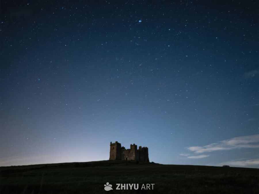 夜空下的古老城堡 325