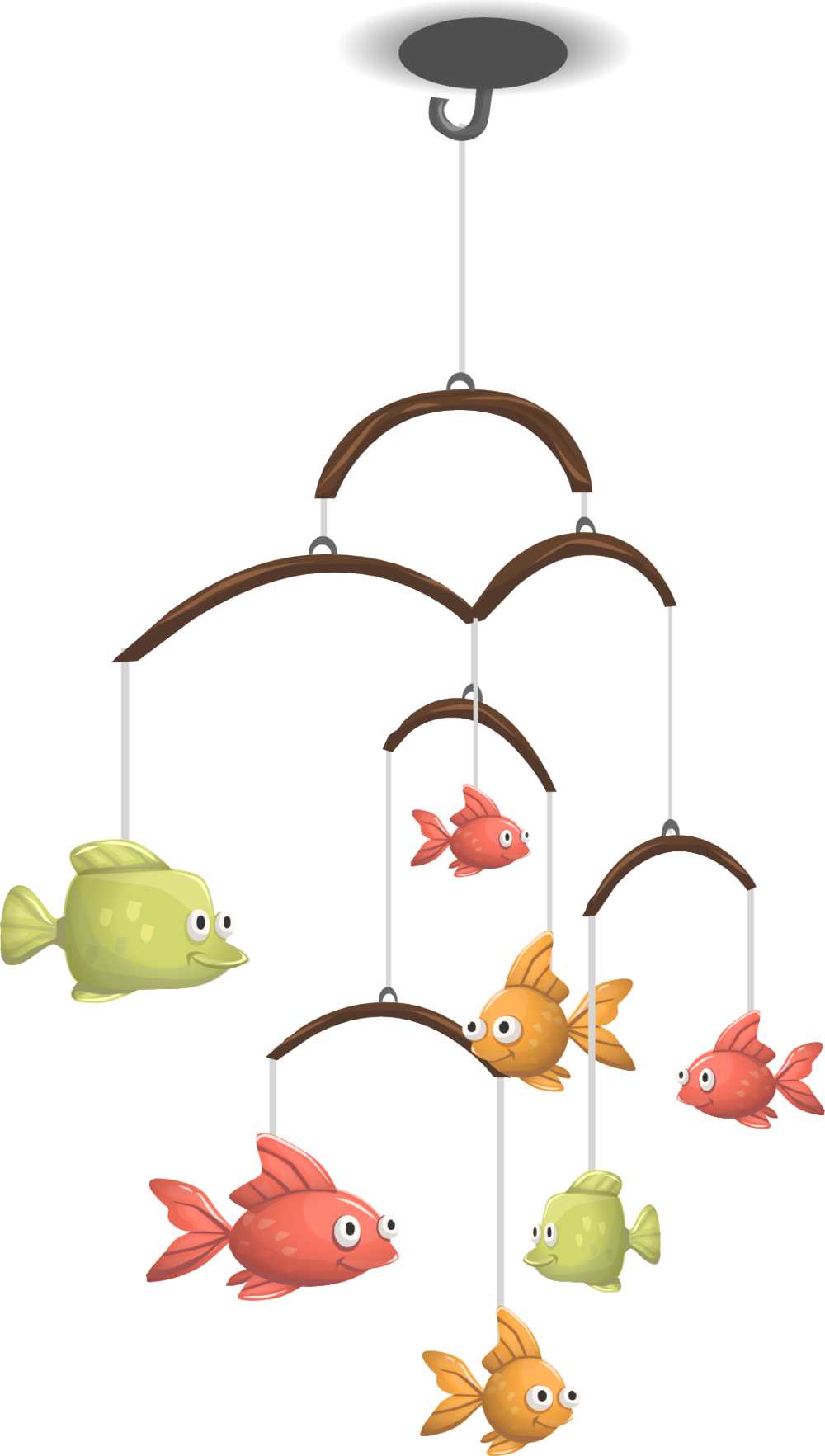 移动鱼挂玩具动物水多彩可爱