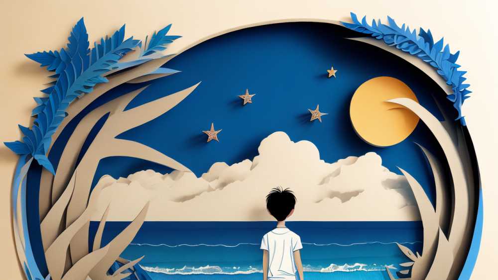 剪纸海报小暑插画海报