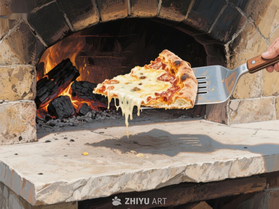 木炉烤制的披萨出炉瞬间 719
