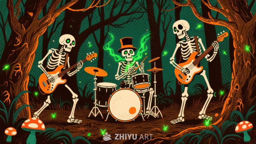 骷髅乐队森林演奏