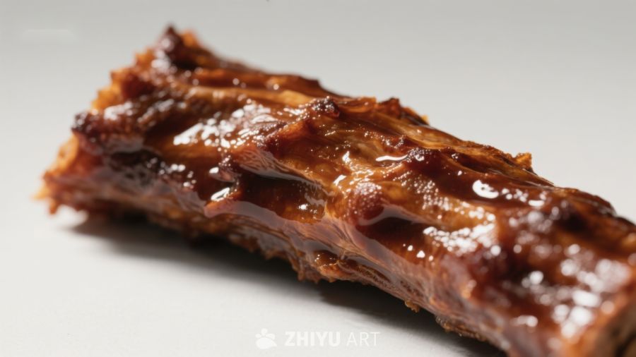 美味烤肋骨特写