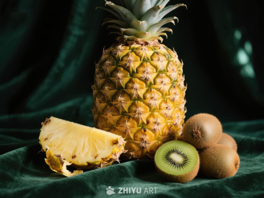 菠萝与猕猴桃的静物组合 21