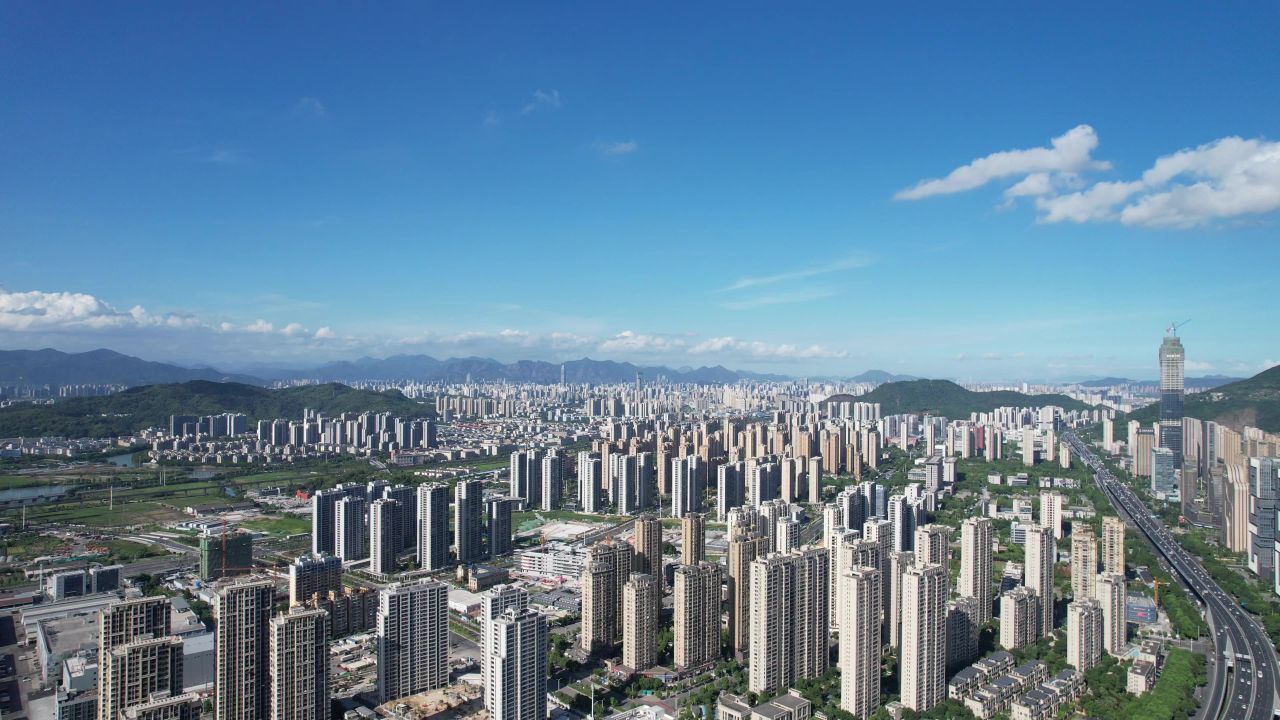 浙江温州城市风光航拍