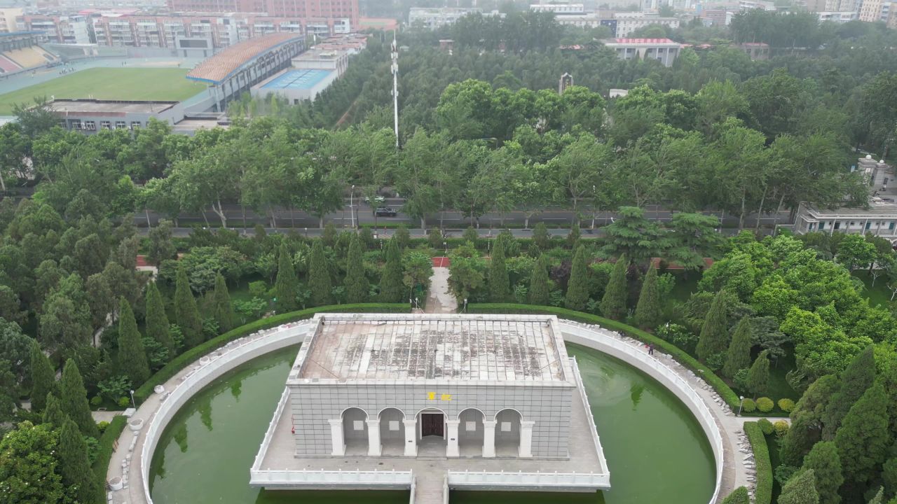 河北邯郸城市风光地标建筑航拍 