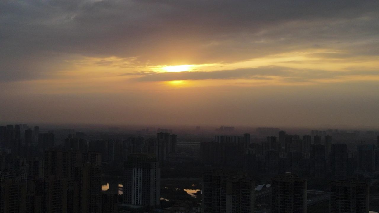 航拍德阳夕阳落日 14