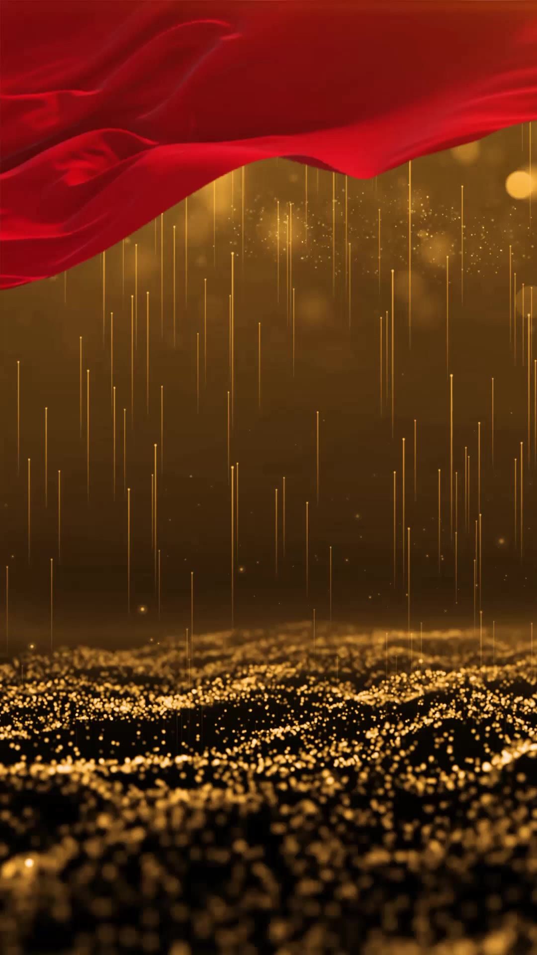 竖版红色粒子红绸光束背景视频素材 57