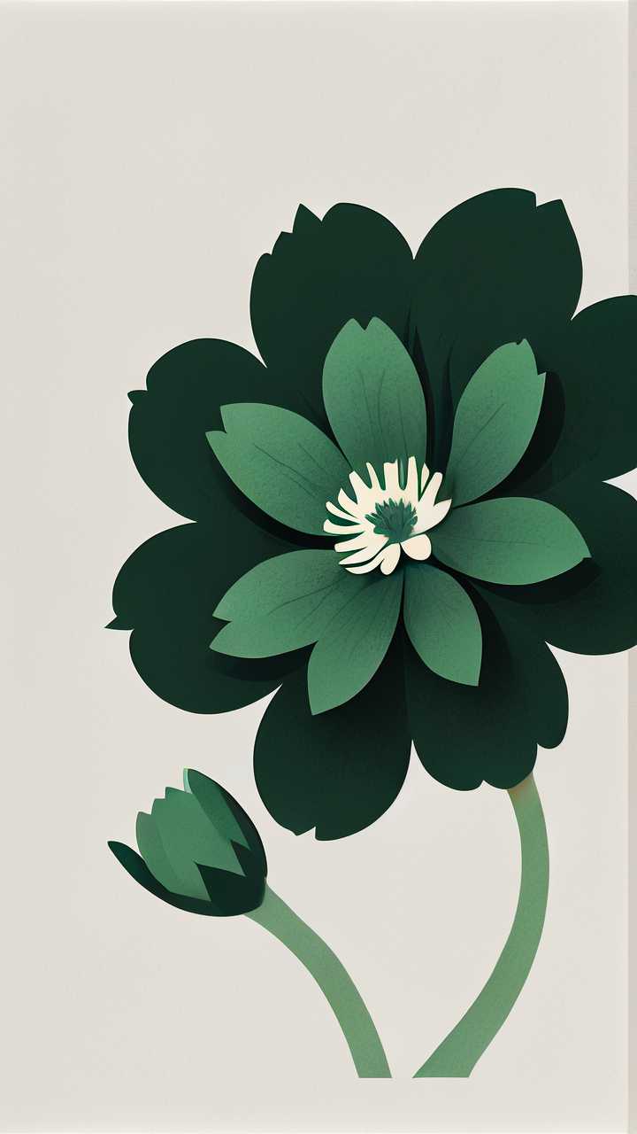 绿色小花花插画