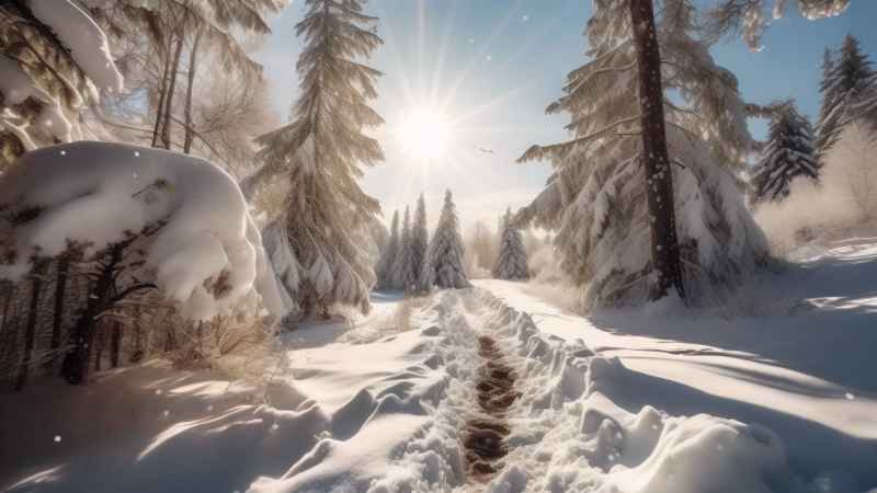 冬季背景图插画雪山雪景 116