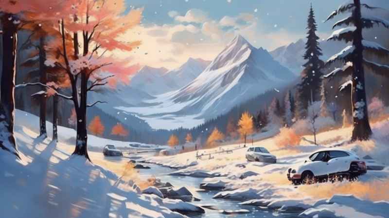 插画冬季背景图 42
