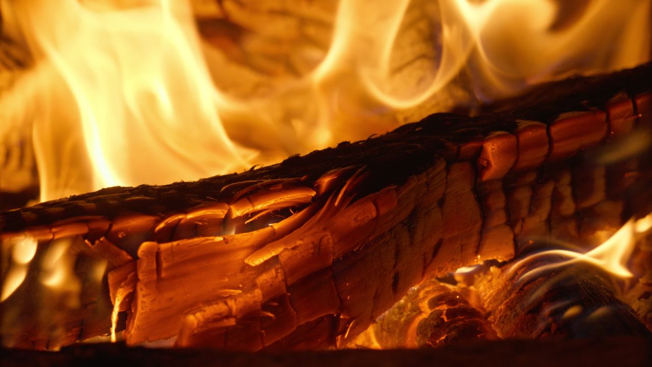 燃烧的木炭柴火篝火 25