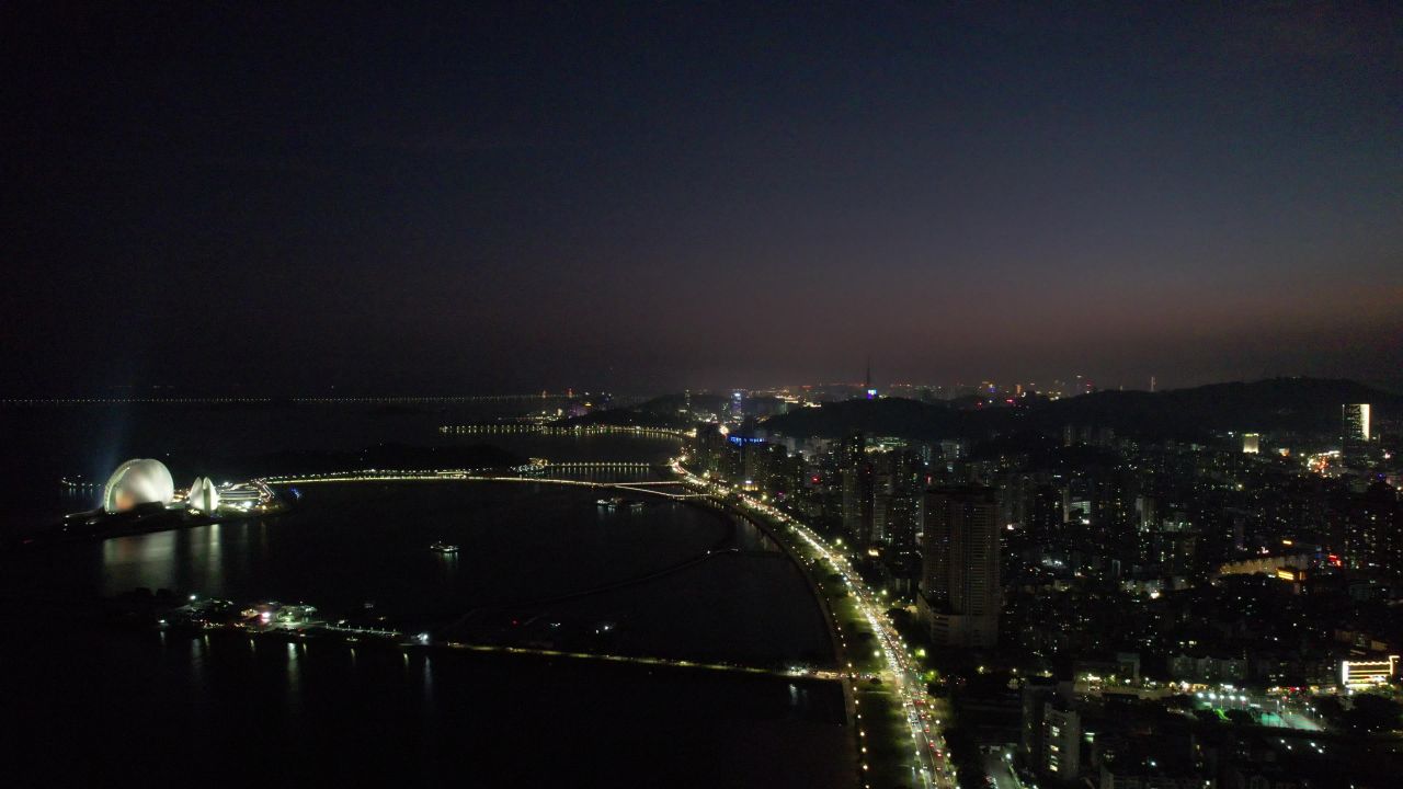 广东珠海城市风光航拍 