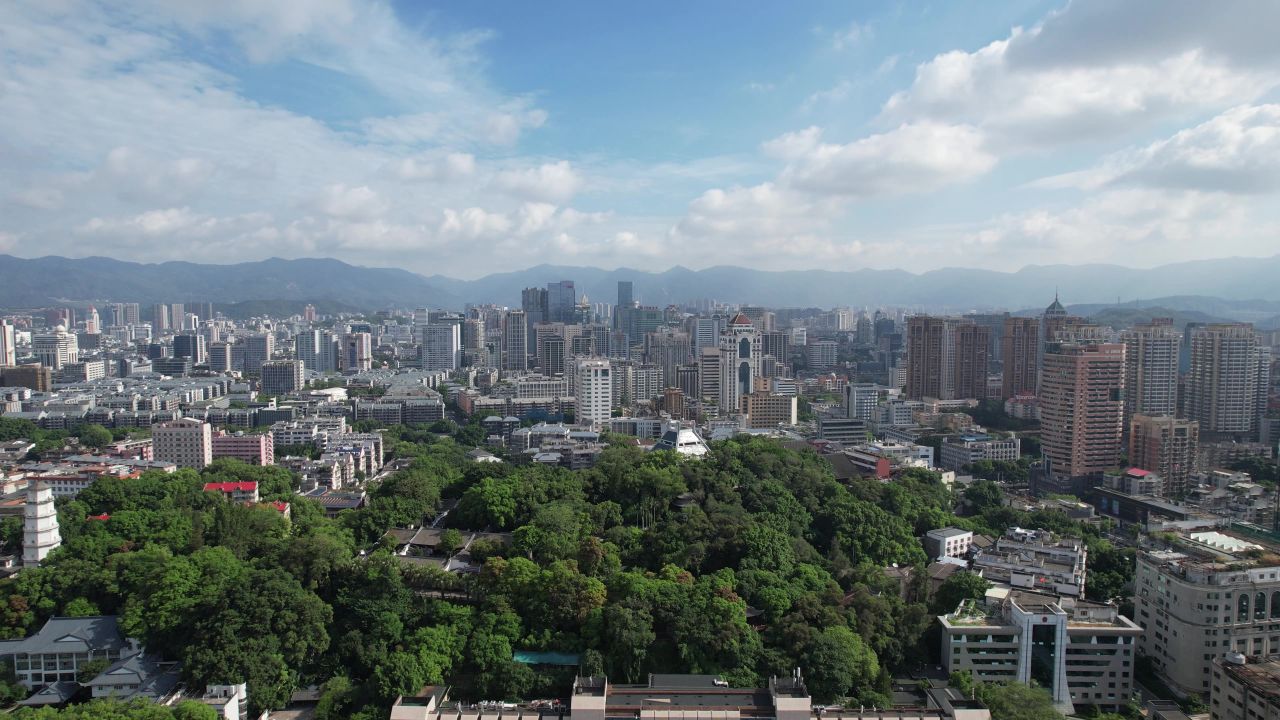 福建福州城市风光航拍 