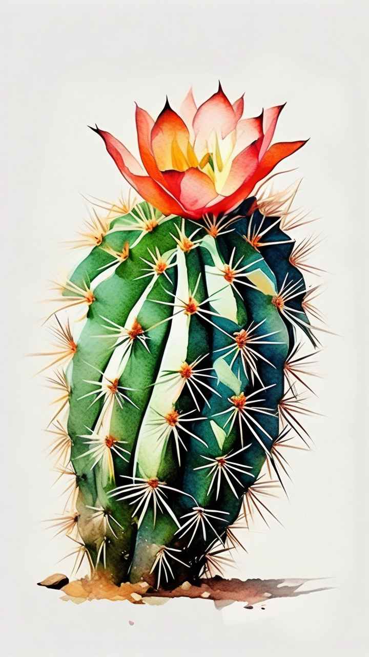 仙人掌自然植物插画 76