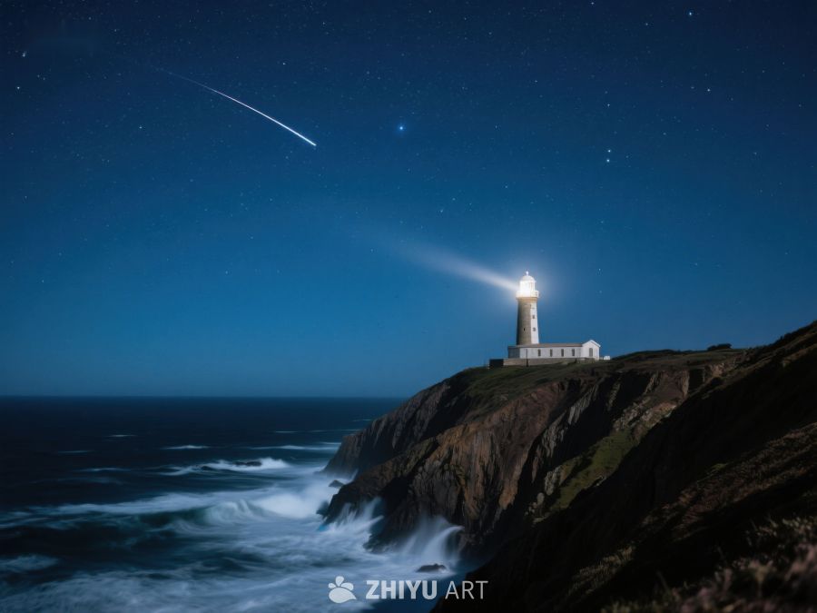 夜空下的灯塔与流星 293