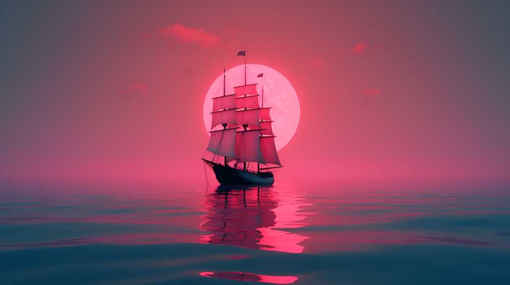 桃红色船只背景