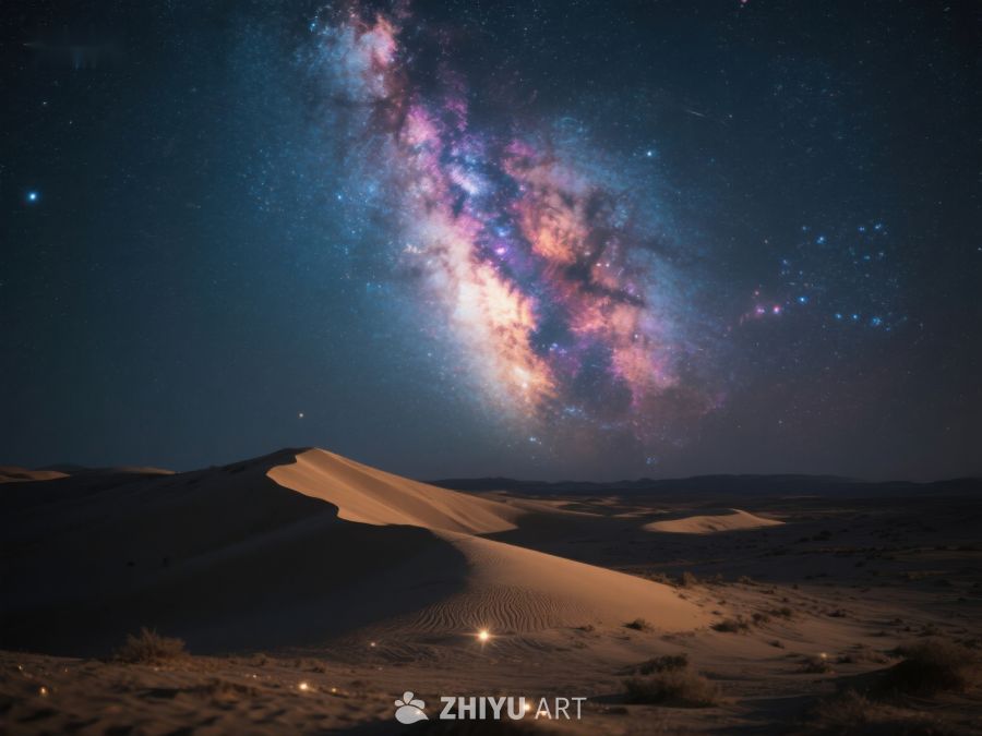 沙漠夜空下的银河美景 113