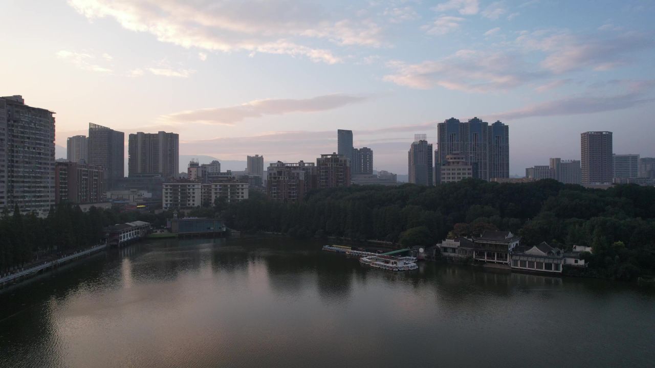湖南郴州城市风光航拍 