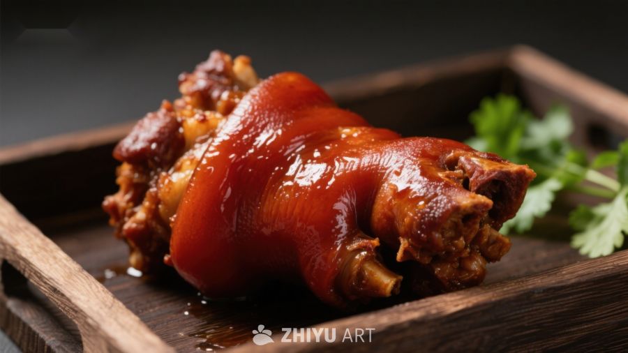 美味红烧猪蹄，色泽诱人