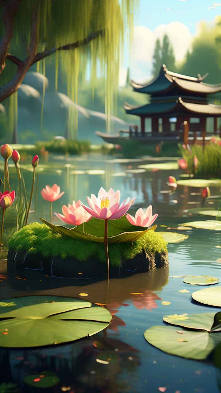 国风水墨山水画简约风格插画 2