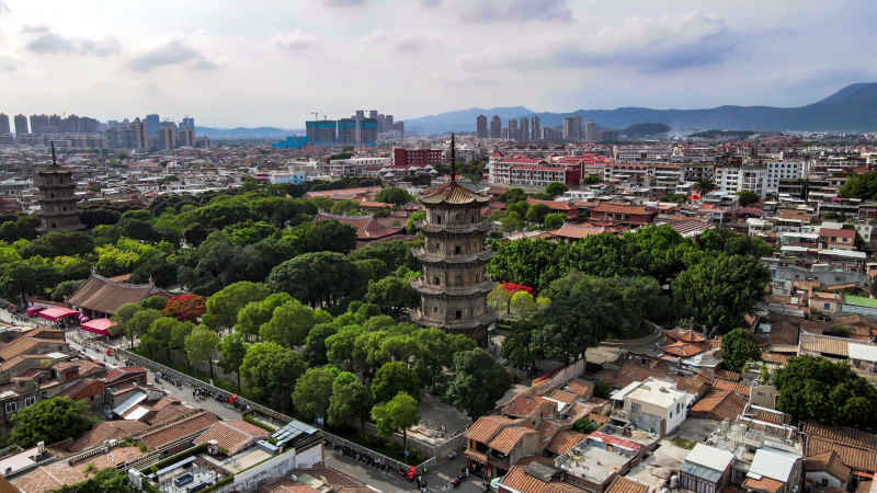 福建泉州城市风光航拍图 