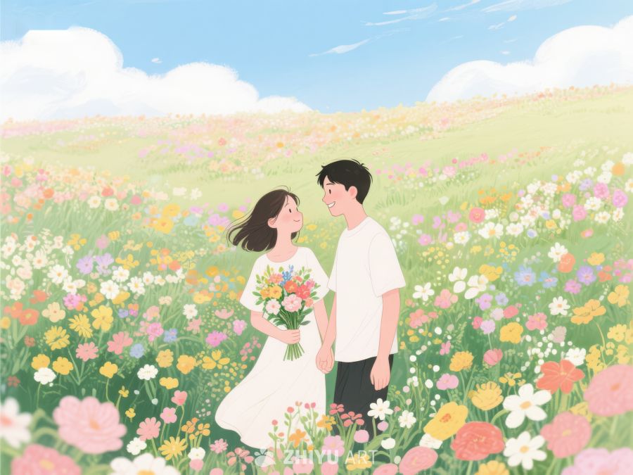 花海中的浪漫情侣 311