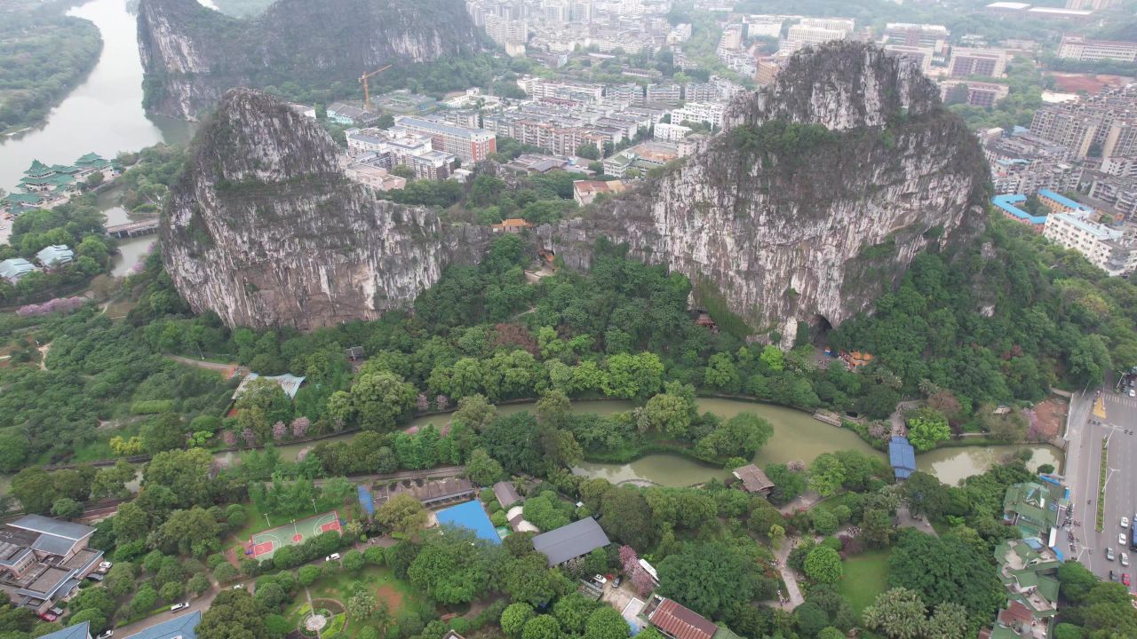 广西桂林山水风光航拍 