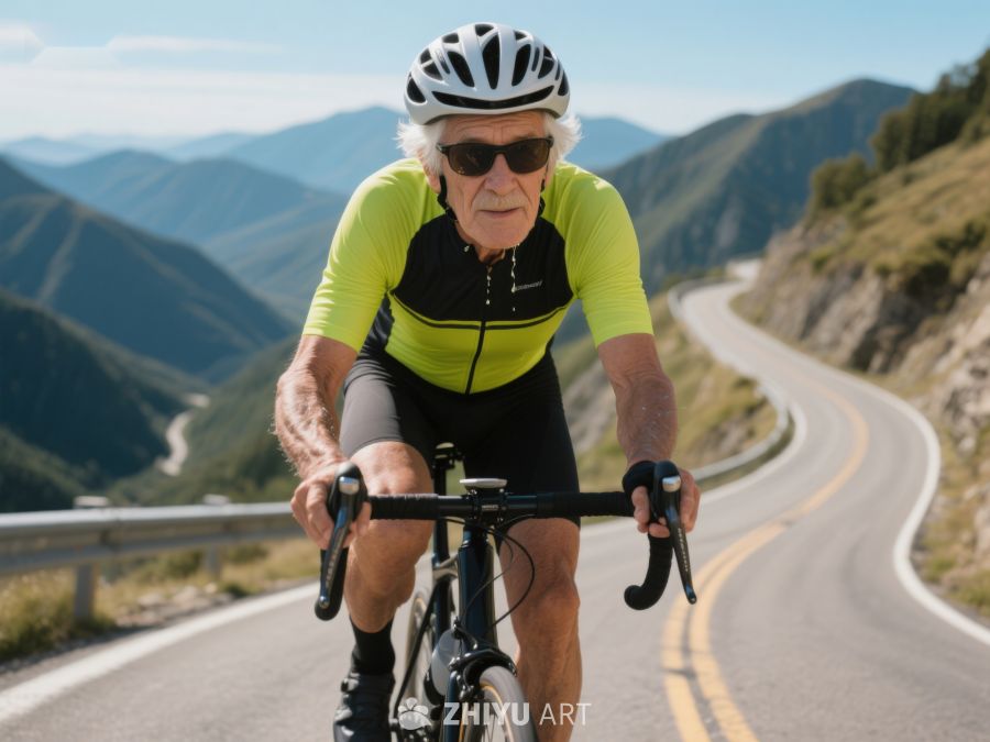 老年骑手山间公路骑行 309