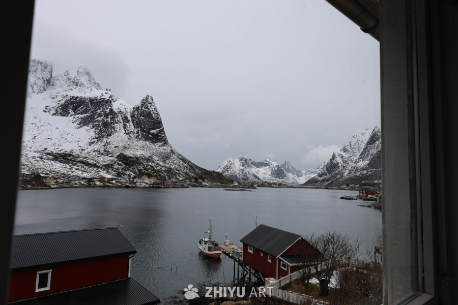 挪威峡湾冬日景色