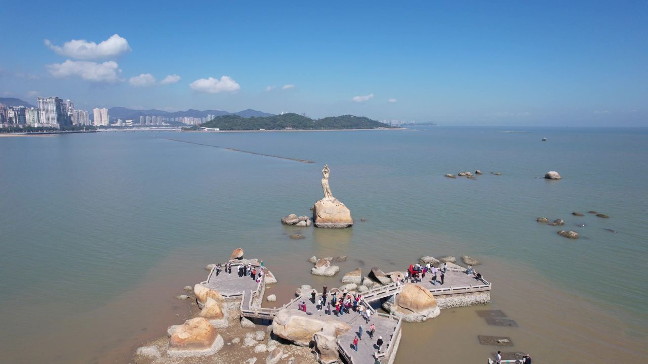 广东珠海城市风光航拍 