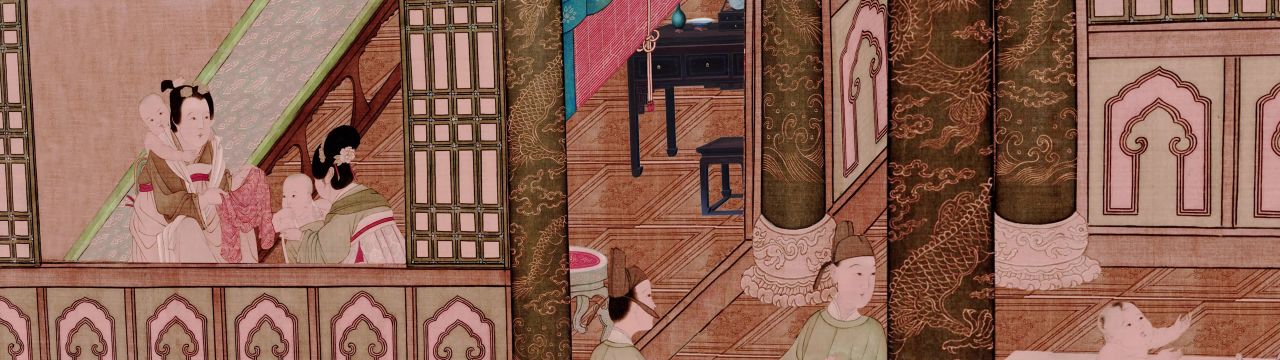 4K宽屏唐朝后宫日常生活情境古画动画