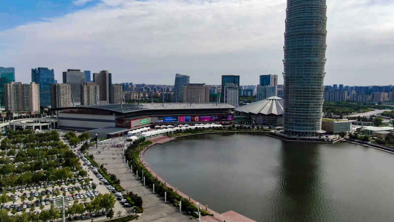 河南郑州城市风光航拍摄影图