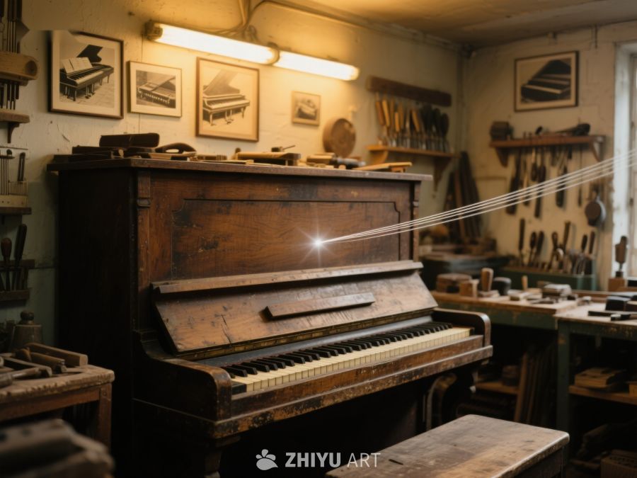 古旧钢琴与工具的工坊 114