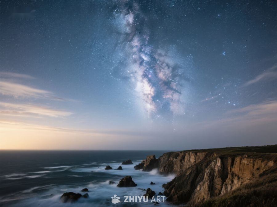 海岸夜景与银河 24
