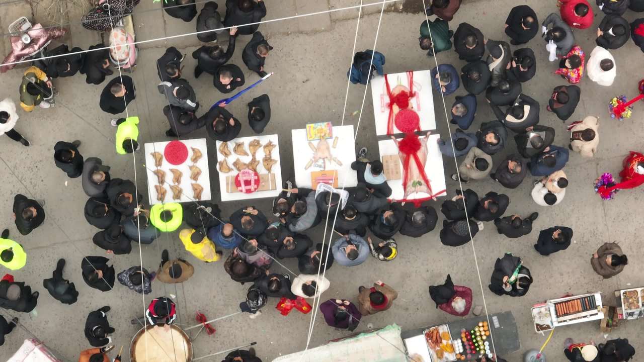 春节庙会俯瞰