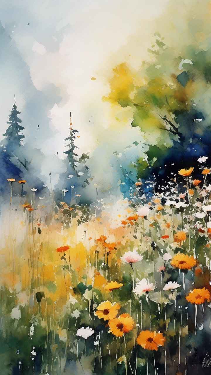 克劳德·莫内风格，一朵野花 34