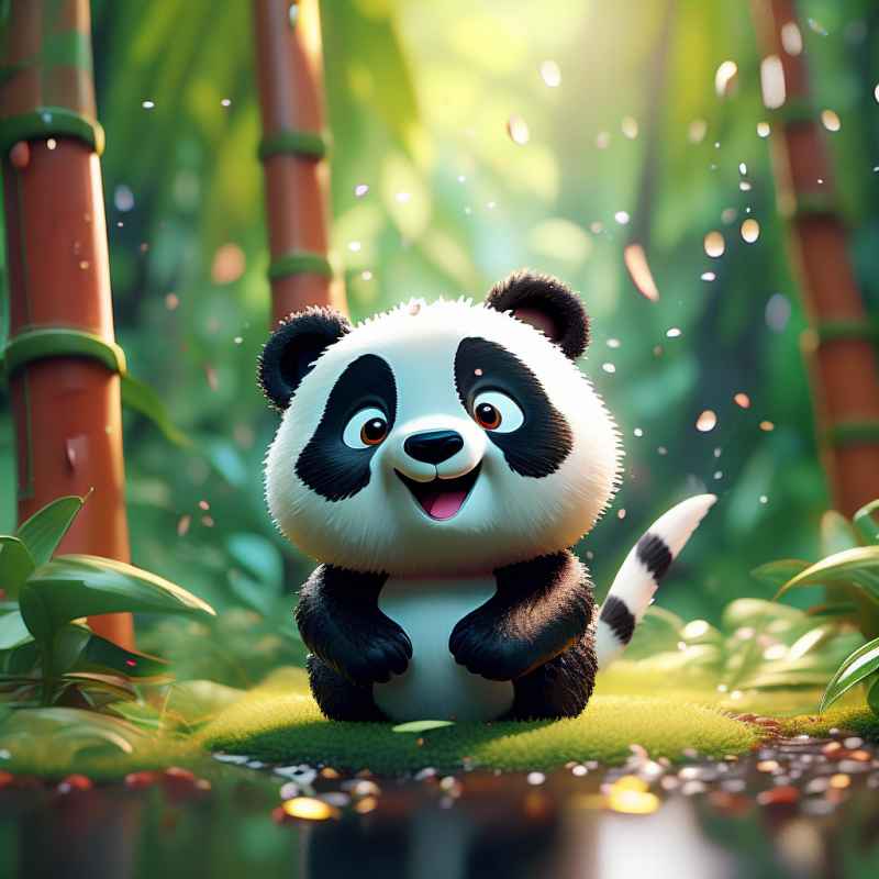 竹林背景雨林熊猫 53