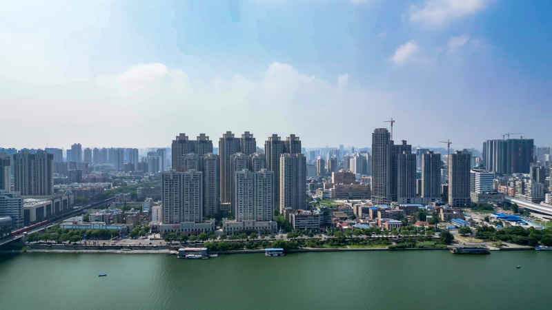 湖北襄阳城市风光航拍摄影图