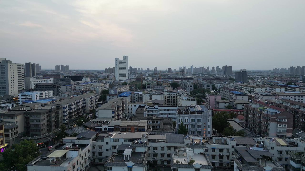 河南许昌城市风光地标建筑航拍 