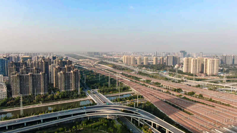 河南郑州城市风光航拍图 