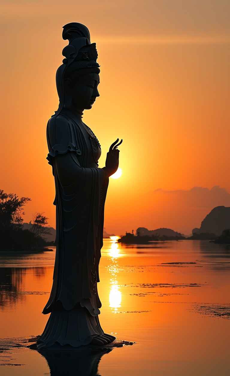 夕阳黄昏下的观音庄严 20