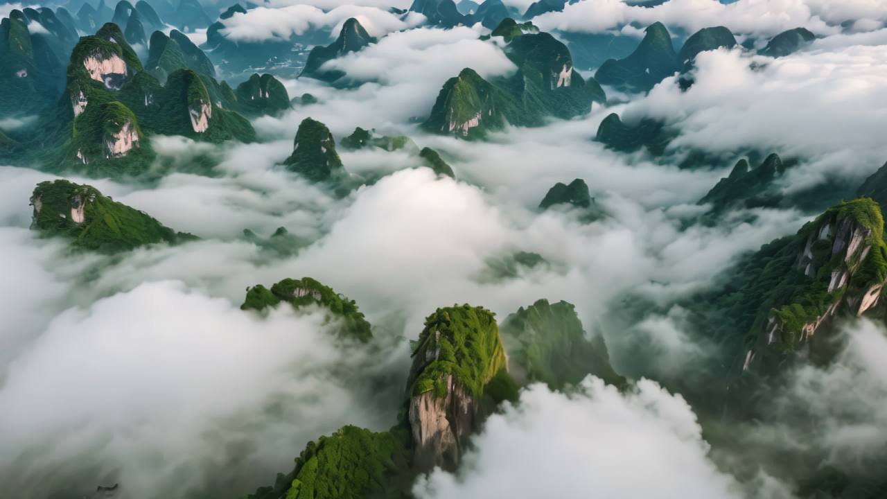 桂林山水甲天下喀斯特地貌日出日落云海延时 3